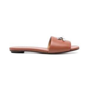 Alexander McQueen NIB T-Bar Leather Slides in Brown Size 39.5